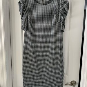 Calvin Klein Black and White Houndstooth Dress